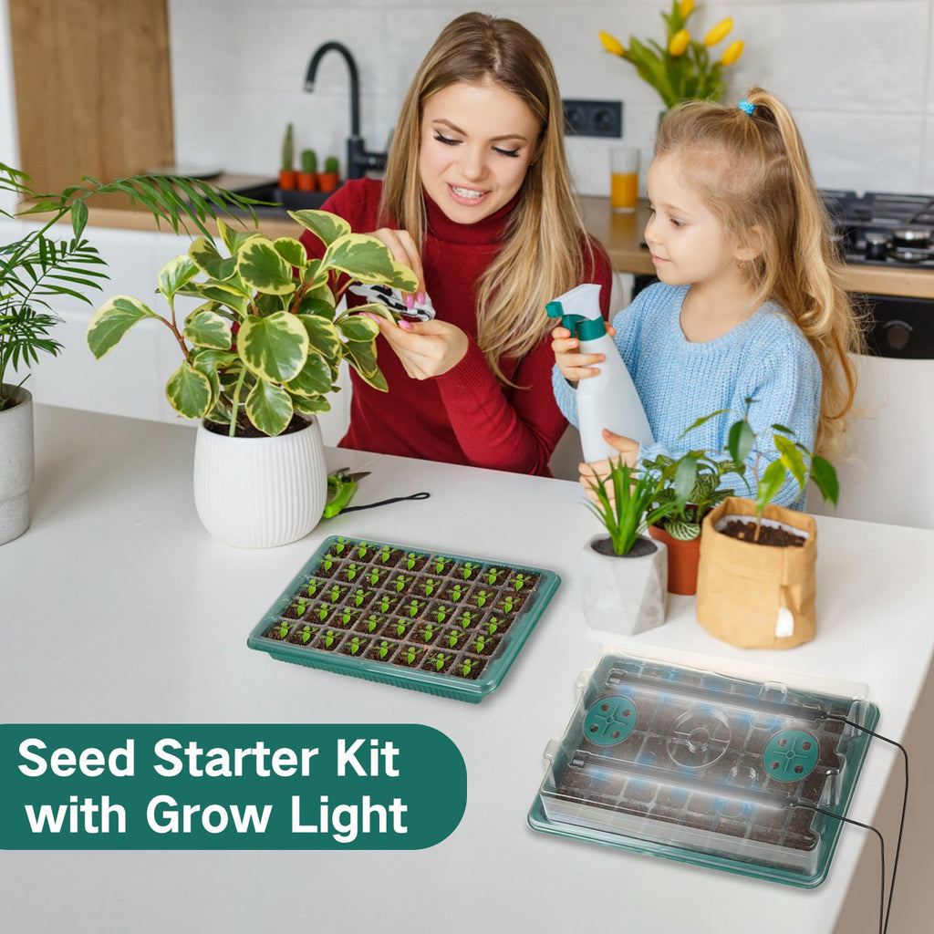 Seed Starter Tray with Grow Light,2 Pack 80 Cells