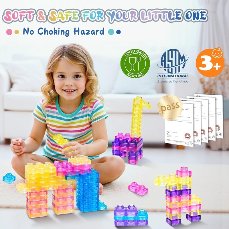 Squishy Multi-color Stacking Jelly Building Blocks Toy Set