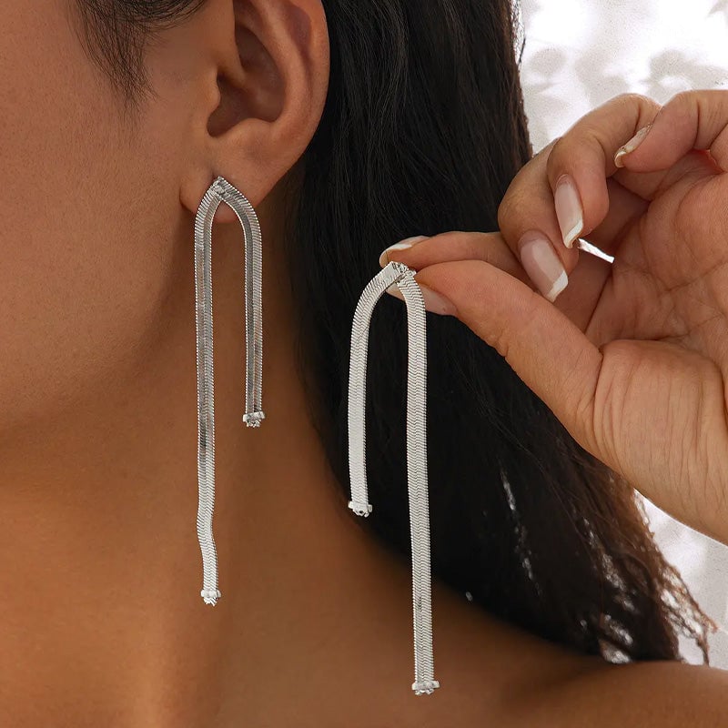 Snake Chain Drop Earrings