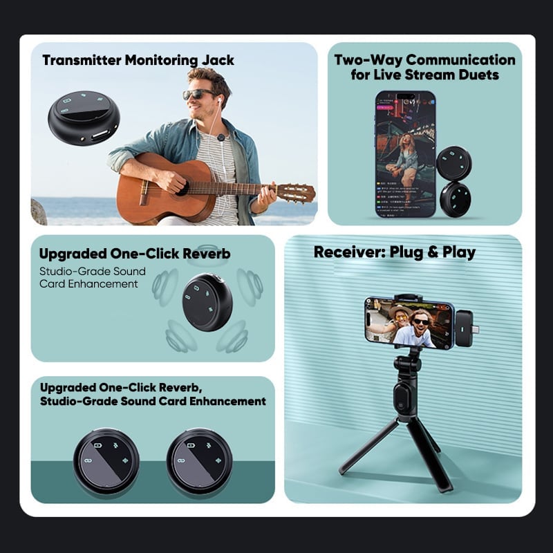 K31 Pro Button-Style Magnetic Wireless Lavalier Microphone