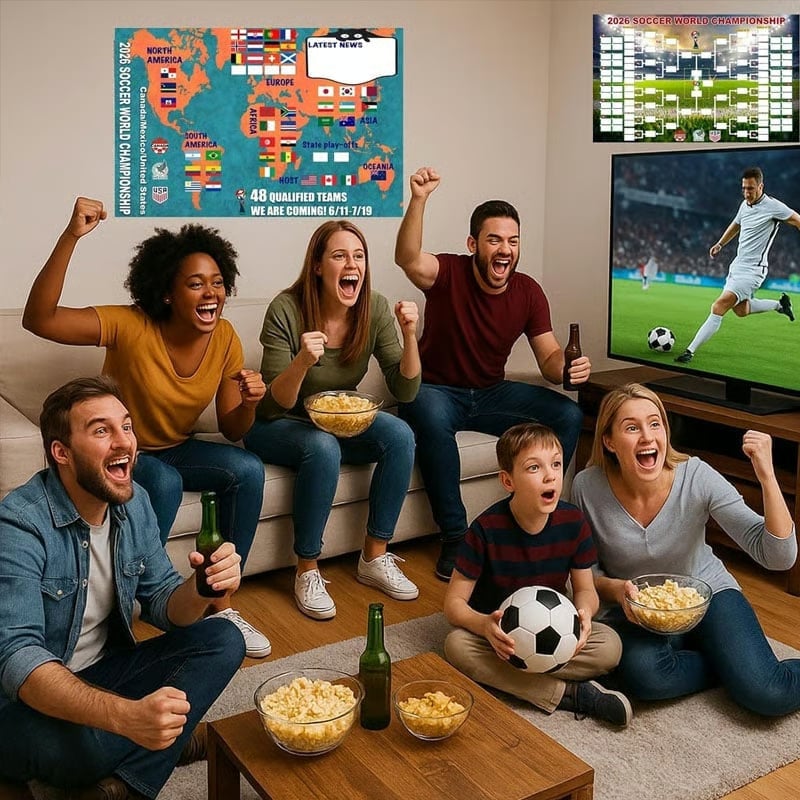 2026 World Cup Football poster