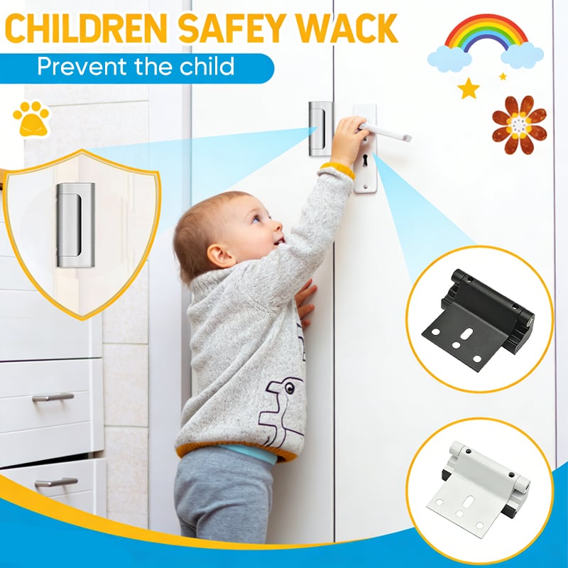 Child Safety Door Lock with 3-Inch Anti-Theft Aluminum Hinge Bolt Night Lock