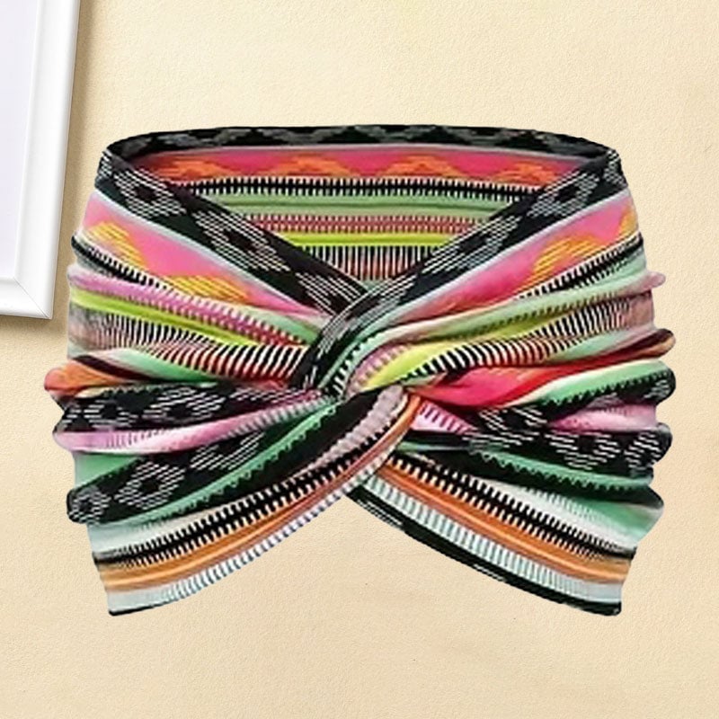 Printed cross yoga headband