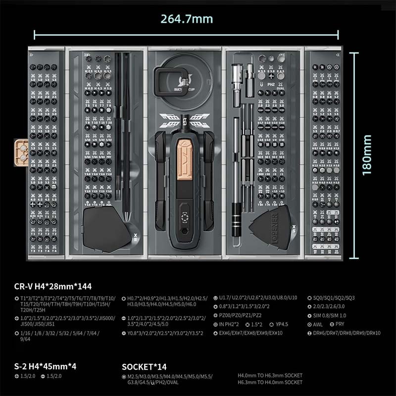 Saker 180 In 1 Precision Electric Screwdriver Set