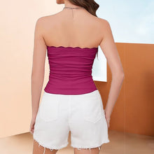 Load image into Gallery viewer, Women's Contrast Lace Bow Decor Crop Tube Top