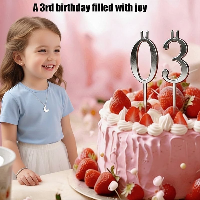 Reusable Number Birthday Candle Holder Set
