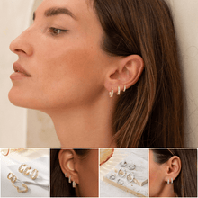 Load image into Gallery viewer, Sparkling Zirconia Chunky Hoop Earrings