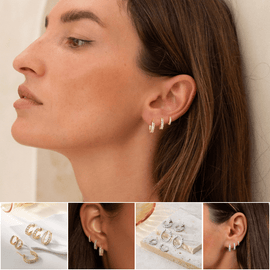Sparkling Zirconia Chunky Hoop Earrings