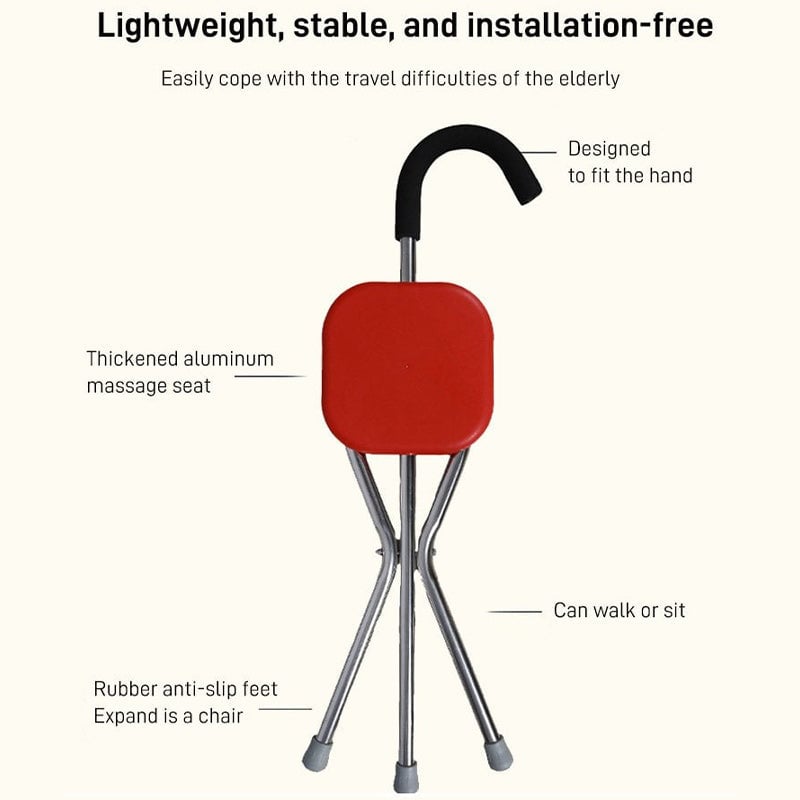 Foldable Walking Stick Chair