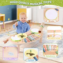 Load image into Gallery viewer, 7 In 1 Wooden Kids Drum Set