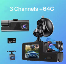 Load image into Gallery viewer, Sakerplus 3 Channel Dash Cam Front and Rear Inside