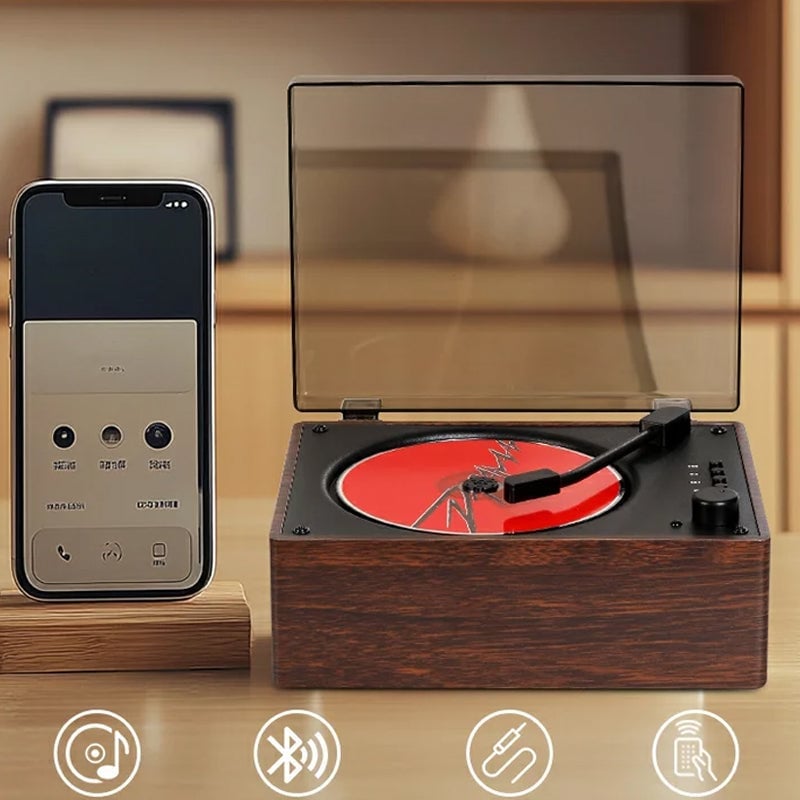 Time Retro CD Player Album Player Bluetooth Record Speaker