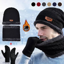 Load image into Gallery viewer, Men's and Women's Unisex Hat Neck Scarf Gloves 3 Piece Set