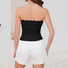 Load image into Gallery viewer, Women's Contrast Lace Bow Decor Crop Tube Top