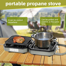 Load image into Gallery viewer, 2 Burner Propane Camping Stove with Grill