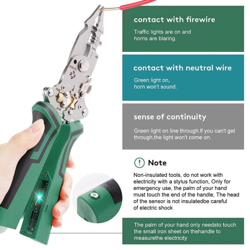 16-in-1 Folding Electric Tester Wire Stripper