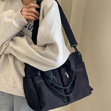 Load image into Gallery viewer, Solid Color Corduroy Tote Bag