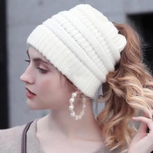 Load image into Gallery viewer, Soft Knit Ponytail Cap