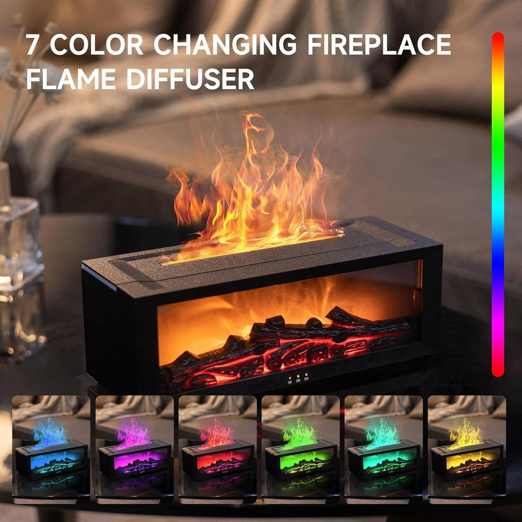 Colorful Fireplace Flame Humidifier Aromatherapy Diffuser