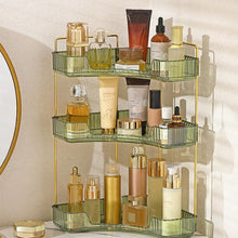 Load image into Gallery viewer, 3 Tiers Transparent Corner Cosmetic Countertop Storage Rack