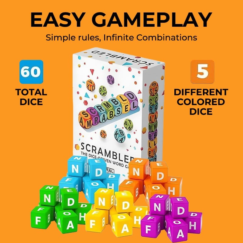 Scrambled Dice Word Game Set