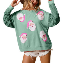 Load image into Gallery viewer, Women's Sequin Santa Sweatshirt