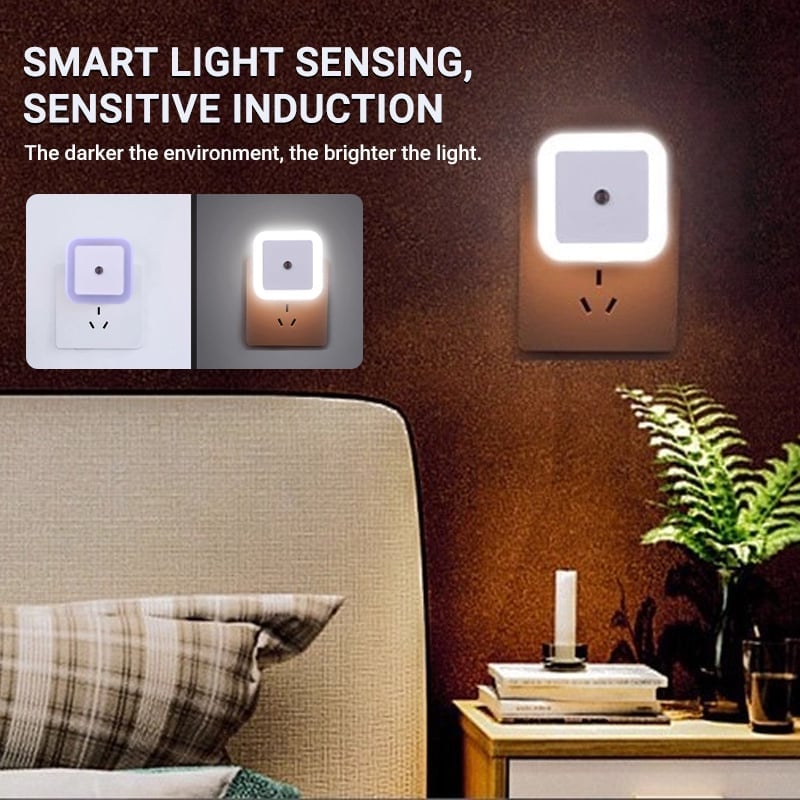 Square Light-Controlled Night Light
