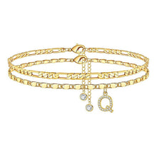 Load image into Gallery viewer, A-Z Letter Layered Ankle Bracelets for Women