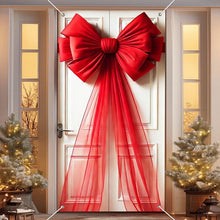 Load image into Gallery viewer, Christmas Door Bow Ribbon Decoration