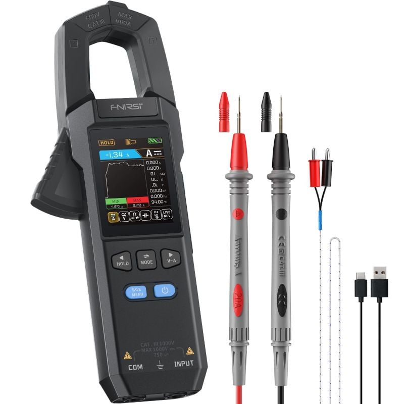 FNIRSI DMC-100 Digital Clamp Meter Multimeter 9999 Counts TRMS