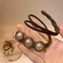 Load image into Gallery viewer, Flower Pearl Hairpin Bun Maker Twist Headband Lazy Hair Accessory