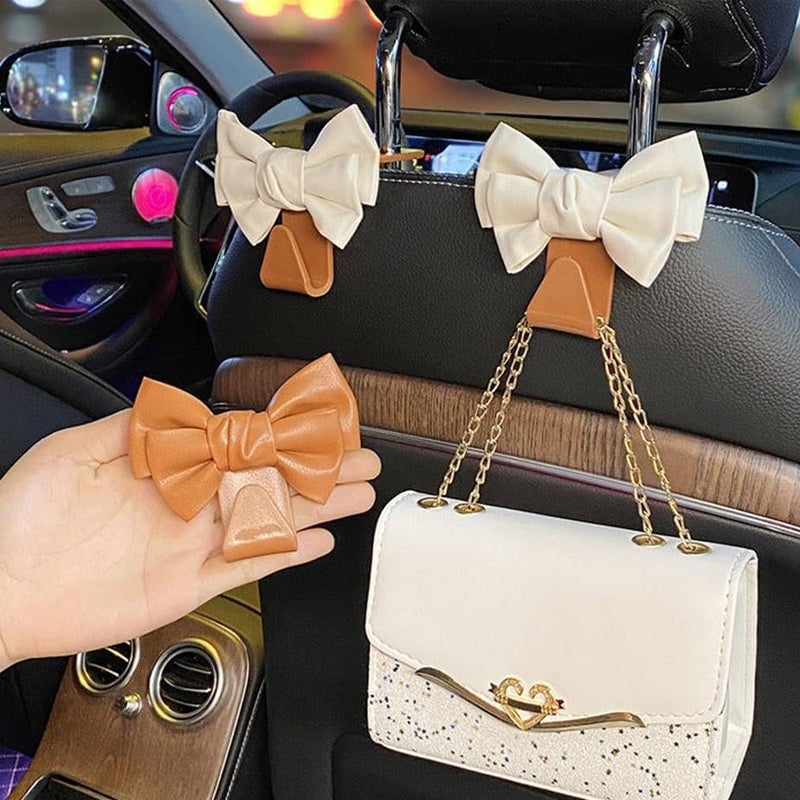 Bowknot Design Car Seat Back Hooks