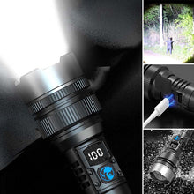 Load image into Gallery viewer, Waterproof Rechargeable Digital Display 2-in-1 Strong Light Flashlight