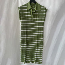 Load image into Gallery viewer, Striped Collared Short Sleeve Dress