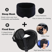 Load image into Gallery viewer, Travel Neck Pillow with Head Strap &amp; Eye Mask