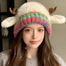 Load image into Gallery viewer, Cute Christmas Antler Beanie Hat