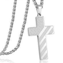 Load image into Gallery viewer, American Flag Cross Pendant Necklace