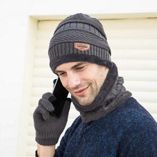 Load image into Gallery viewer, Men's and Women's Unisex Hat Neck Scarf Gloves 3 Piece Set