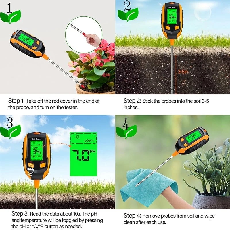 【Extra 10% OFF】Digital 4-in-1 Soil Test Meter