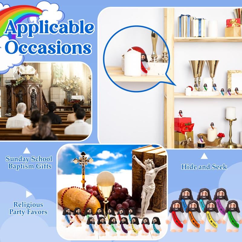 【Extra 10% Off】Mini Jesus Figurines With Jesus love You Slogan