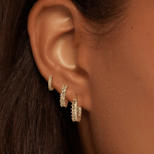 Load image into Gallery viewer, Sparkling Zirconia Chunky Hoop Earrings