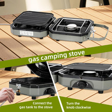 Load image into Gallery viewer, 2 Burner Propane Camping Stove with Grill