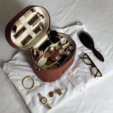 Load image into Gallery viewer, Travel Make up Case with Compartments and Handle