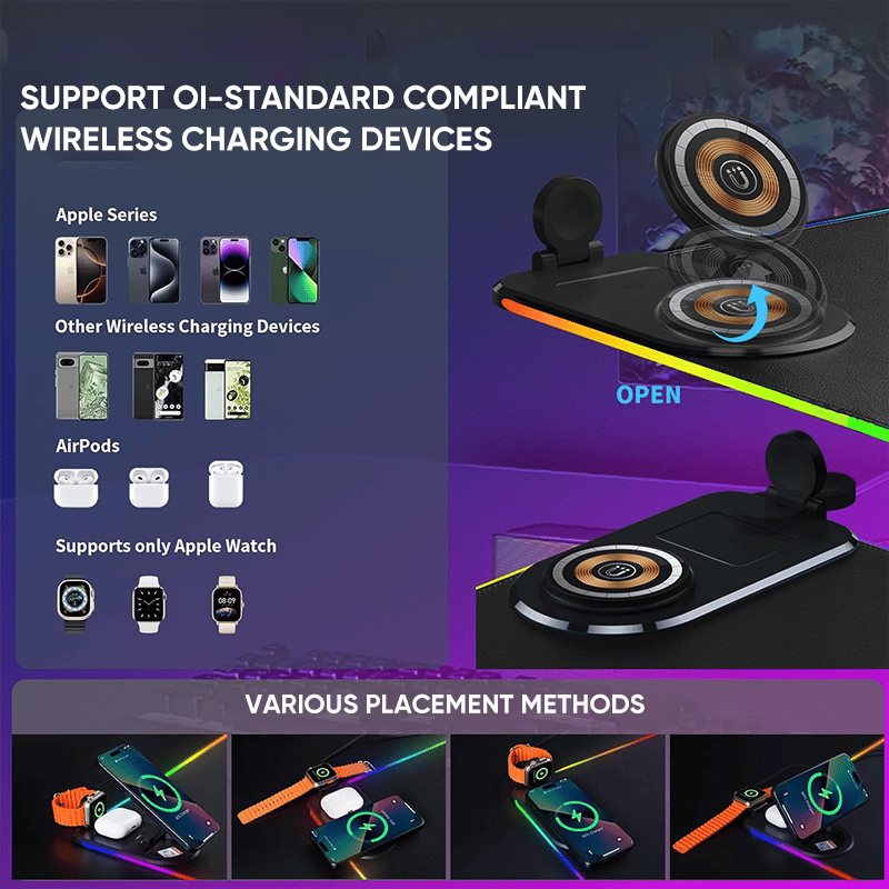 Sakerplus Wireless RGB Charging Mouse Pad