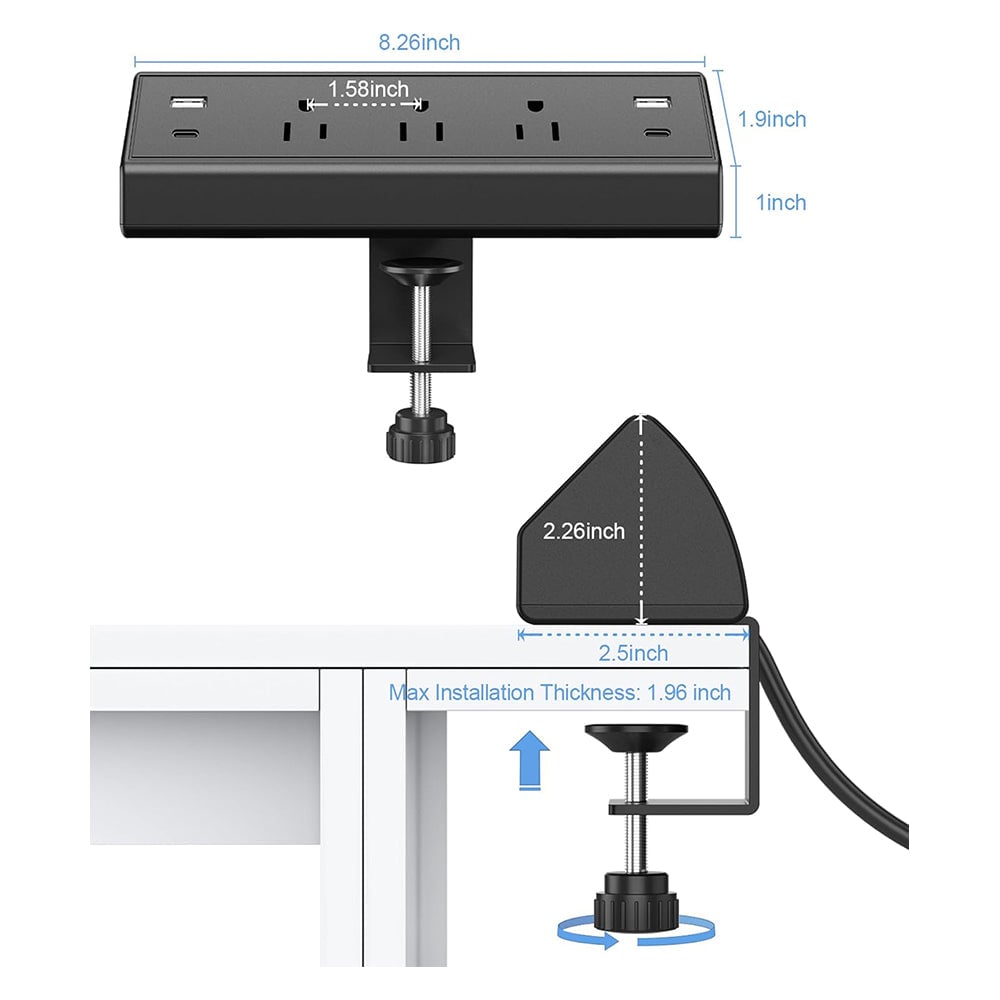 Desk Clamp Power Strip
