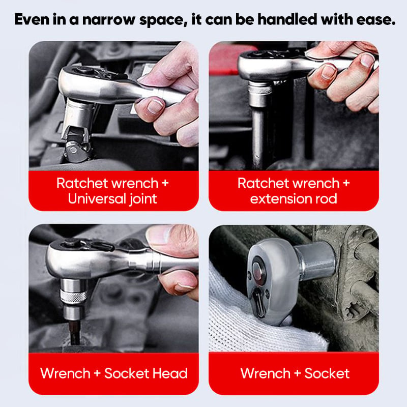 Mini 72-Tooth Quick Ratchet Wrench Set