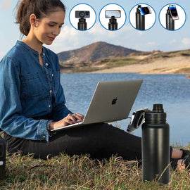 Water Bottle with Magnetic Phone Holder