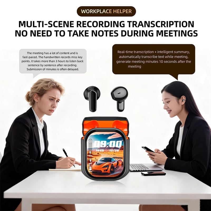 Color screen noise-canceling translation headphones
