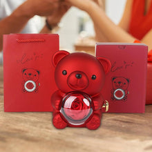 Load image into Gallery viewer, Heart-Shaped Pendant Necklace with Bear &amp; Rose Gift Box