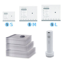 Load image into Gallery viewer, Cordless Travel Vacuum Bag Set (Rechargeable Pump + 15 Bags)